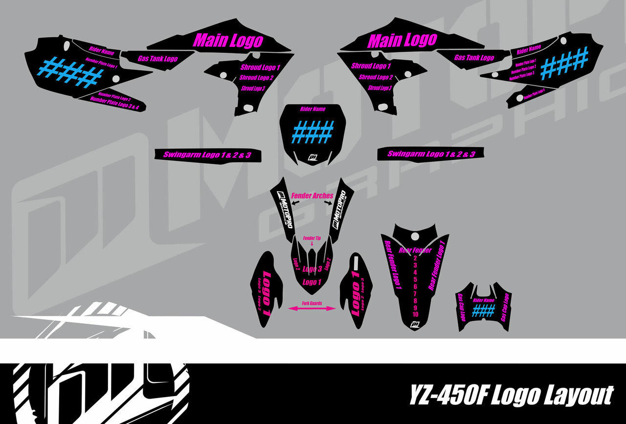 MotoPro Graphics Yamaha Dirt Bike Heet Flo Series Graphics